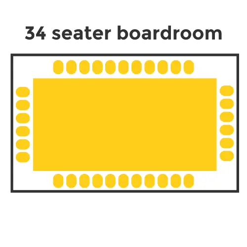 34 seater boardroom layout for the meeting room in northampton