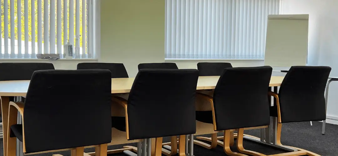 the chairs in our meeting room in Northampton